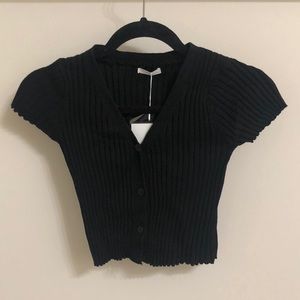 Ribbed cropped cardigan